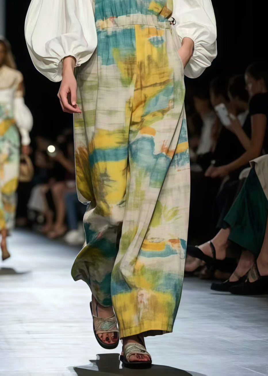 Organic Oversized Tie Dye Cotton Overalls Jumpsuit Summer