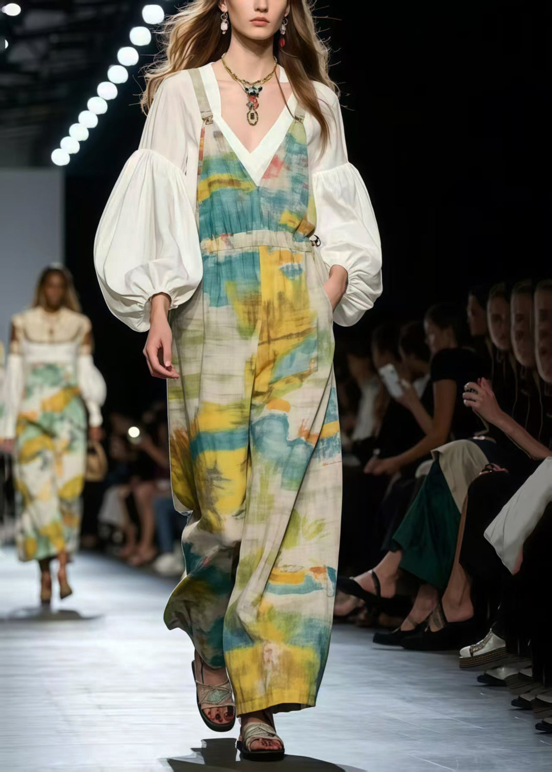 Organic Oversized Tie Dye Cotton Overalls Jumpsuit Summer