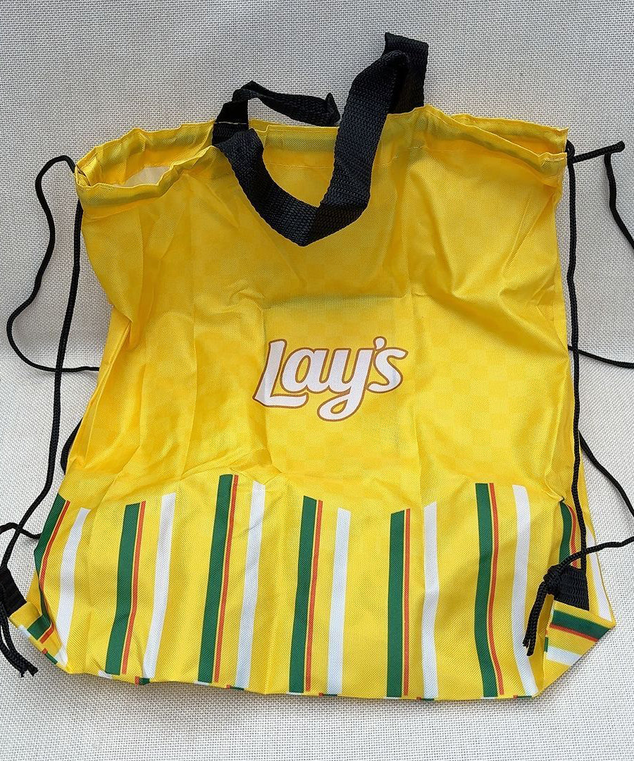 Organic Yellow Drawstring Large Capacity Nylon Shopping Handbag