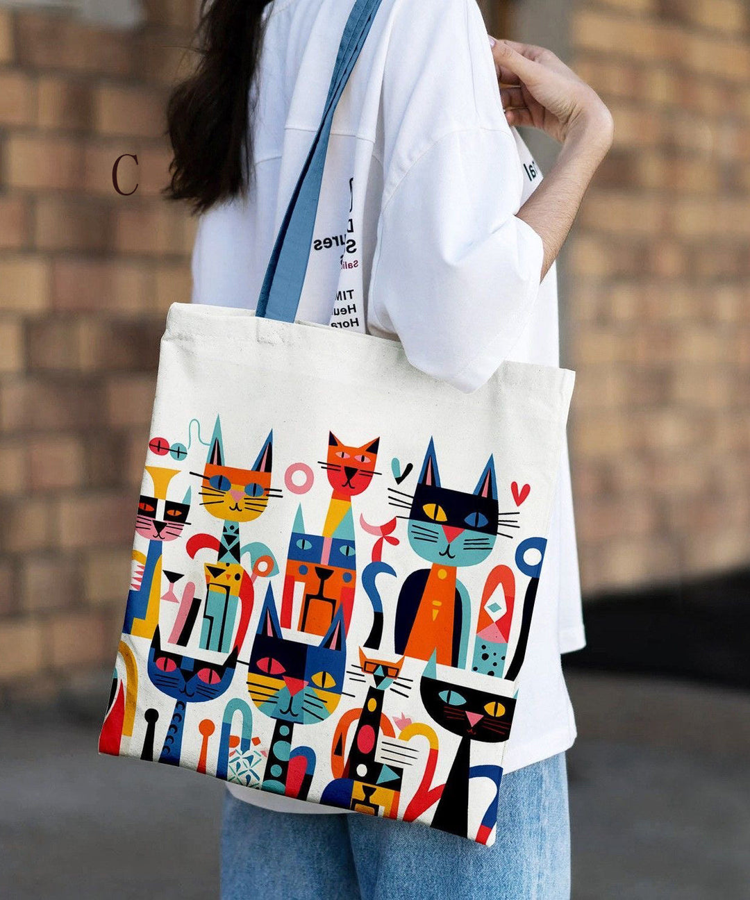 Original Canvas Print Large Capacity Shoulder Bag