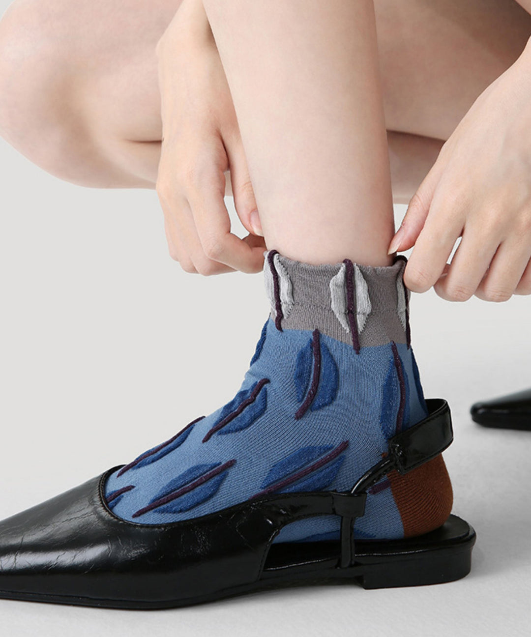 Original Colorblock Jacquard Ankle Socks Thin Breathable