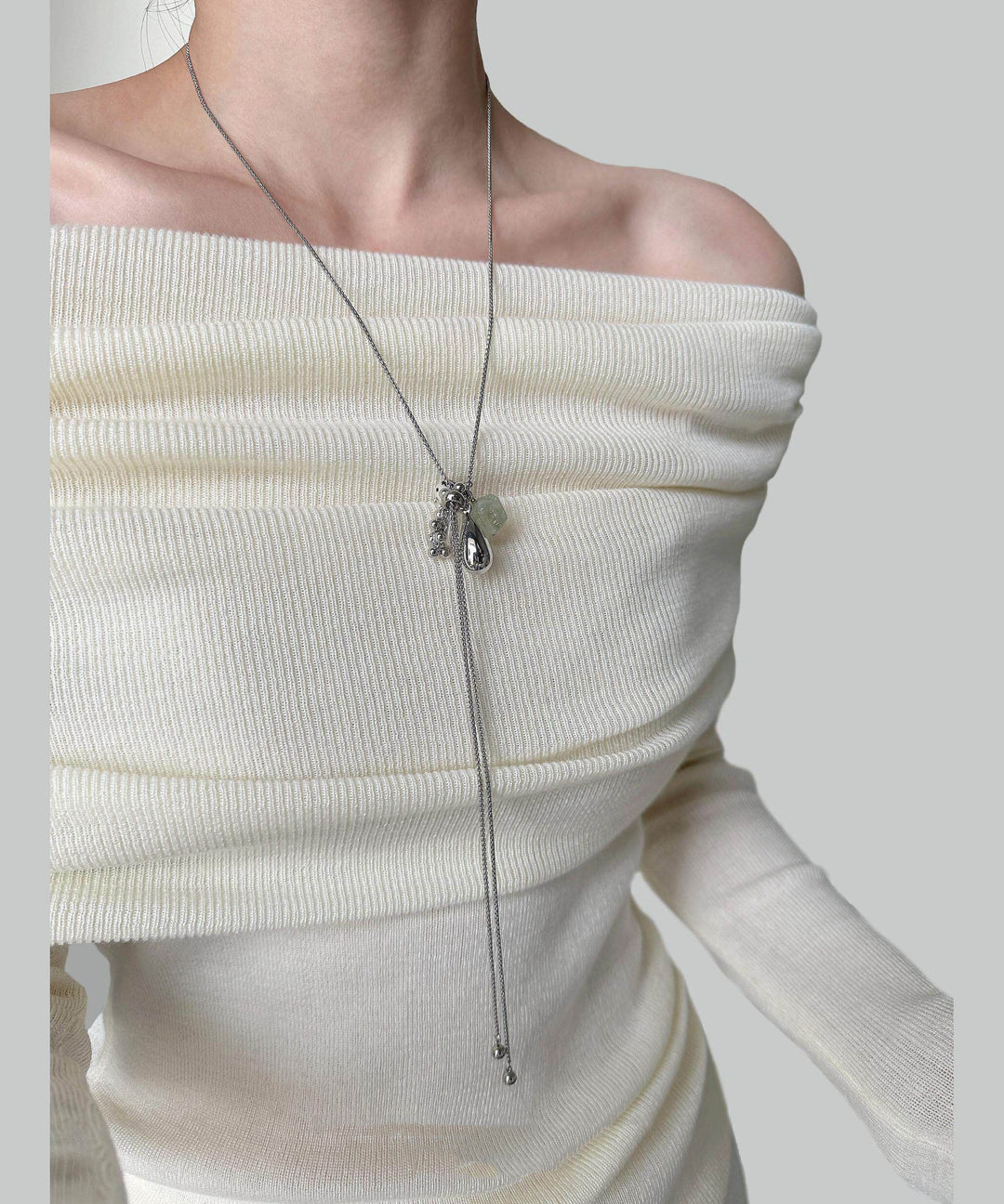 Original Crystal Pendant Titanium Steel Long Pendant Necklace