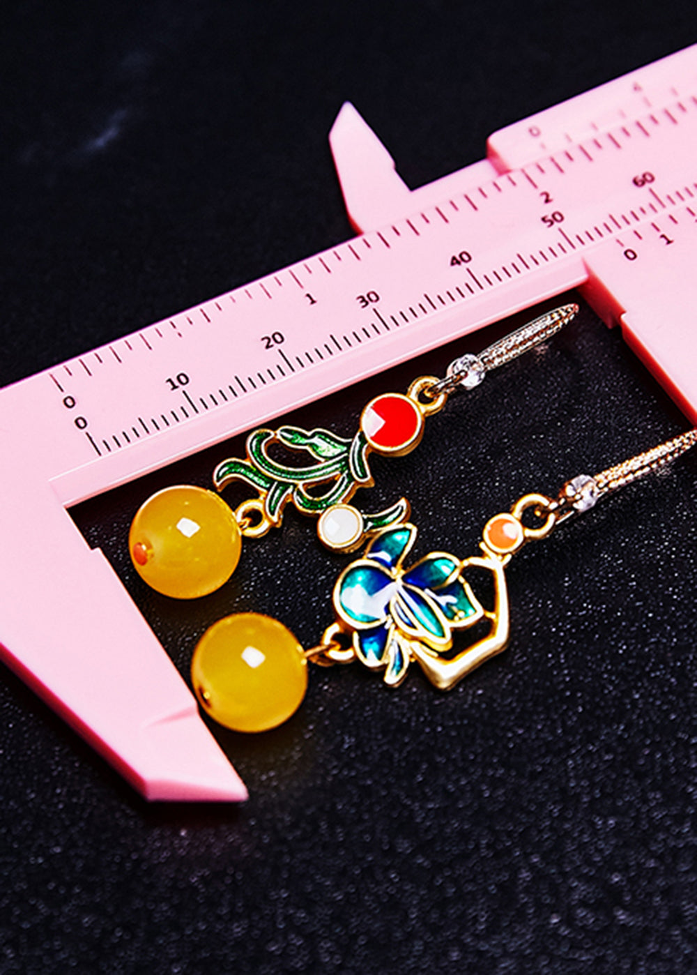 Original Design Asymmetric Gilding Beeswax Drop Earrings