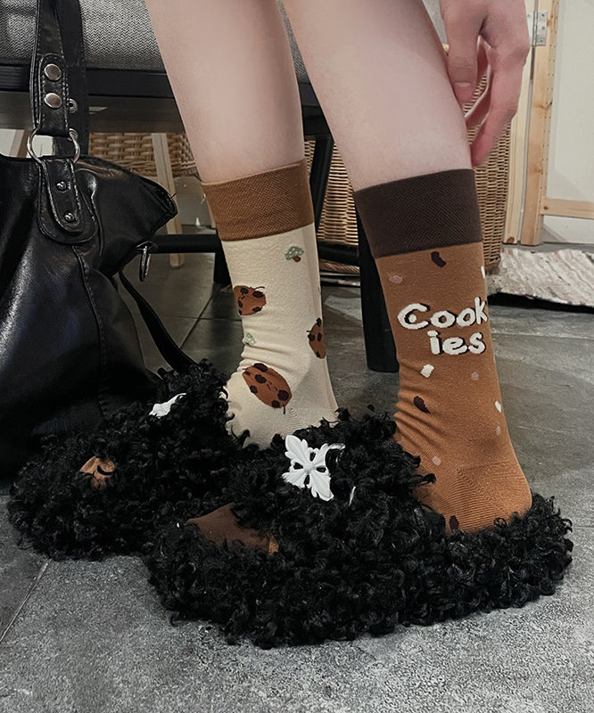 Original Design Asymmetrical Design Combed Cotto Crew Socks