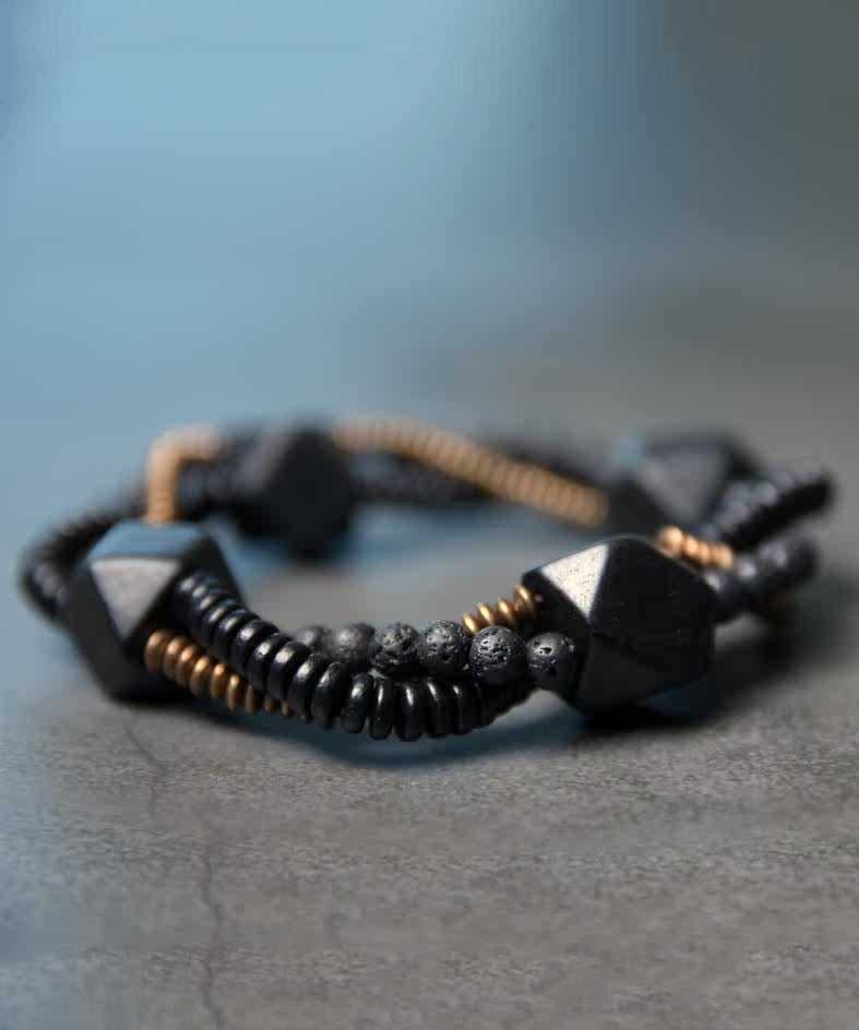 Original Design Black Alloy Ebony Unisex Chain Bracelet