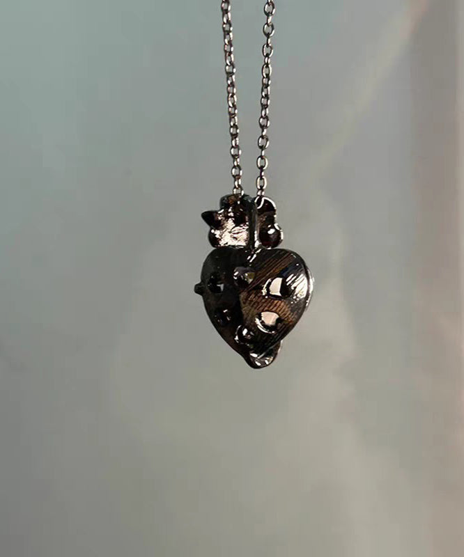 Original Design Black Copper Overgild Zircon Rose Love Pendant Necklace