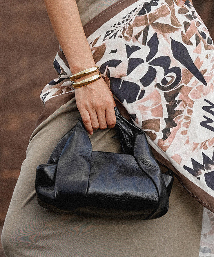 Original Design Black Sheepskin Tote Handbag