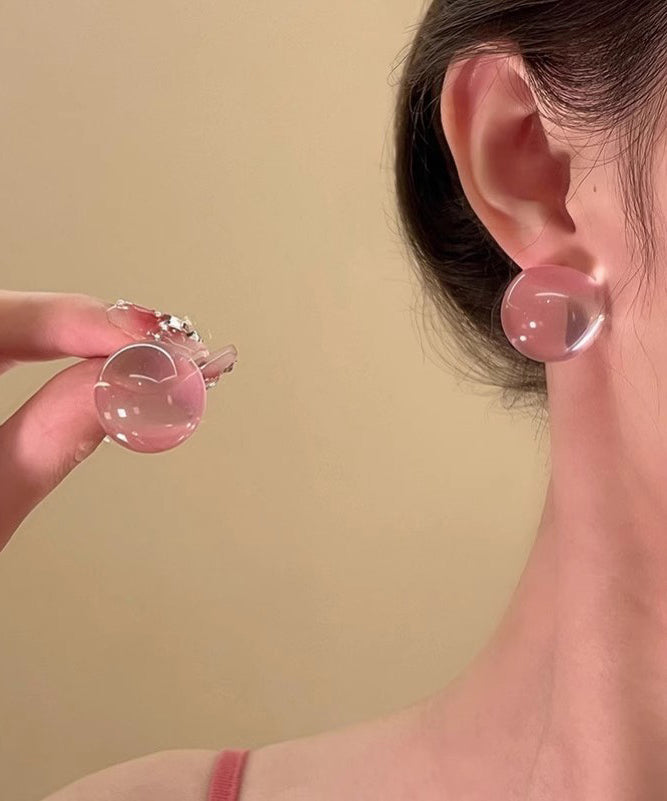 Original Design Blue Alloy Resin Stud Earrings