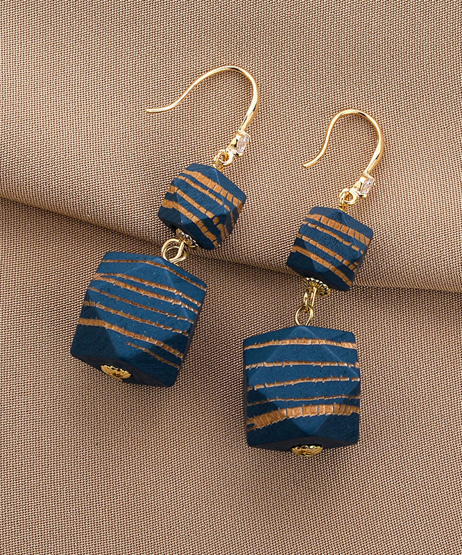Original Design Blue Copper Alloy Tassel Drop Earrings