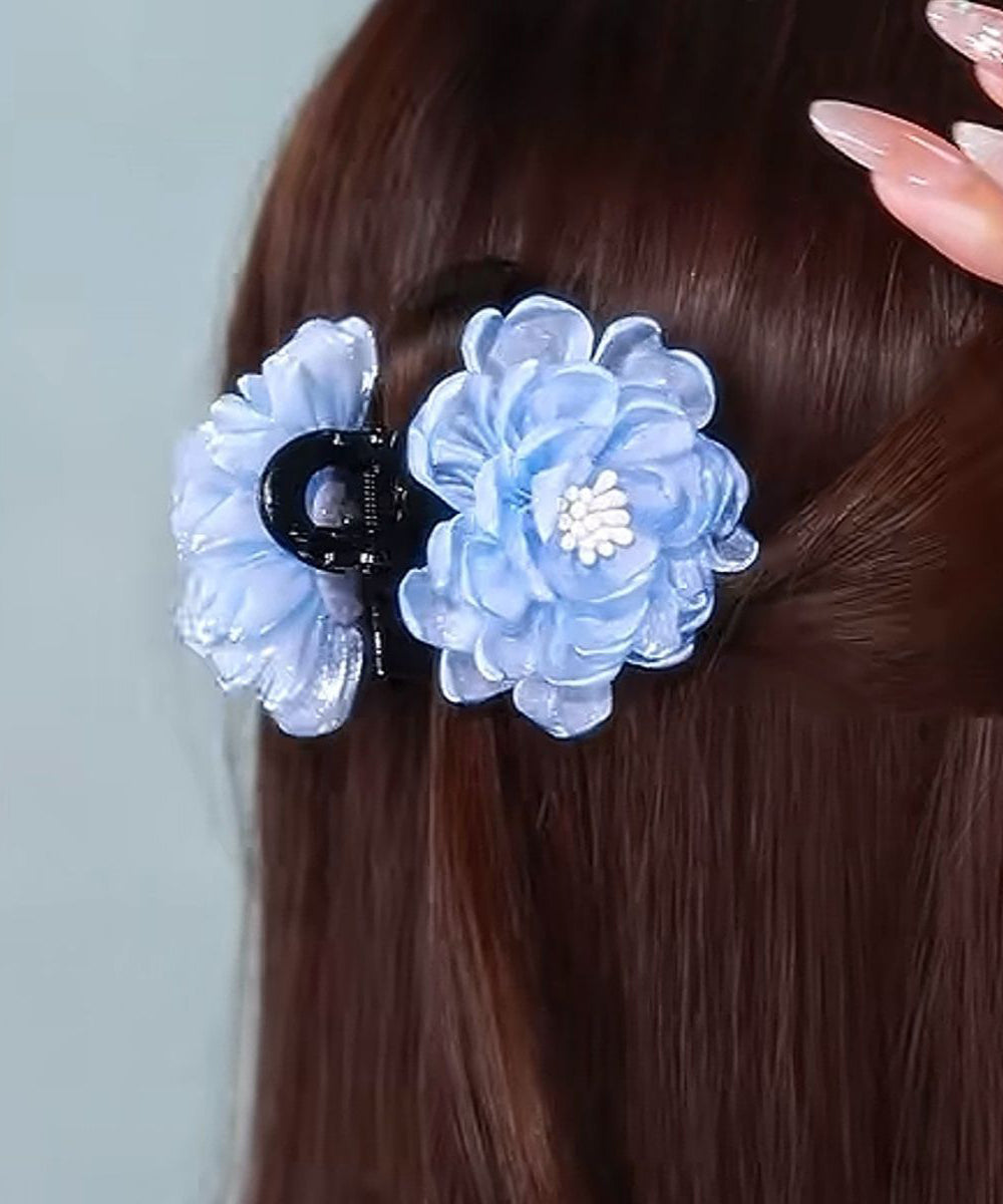 Original Design Blue Organza Floral Hairpin