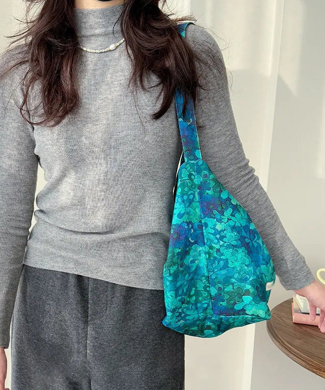 Original Design Blue Print Large Capacity Canvas Shoulder Bag