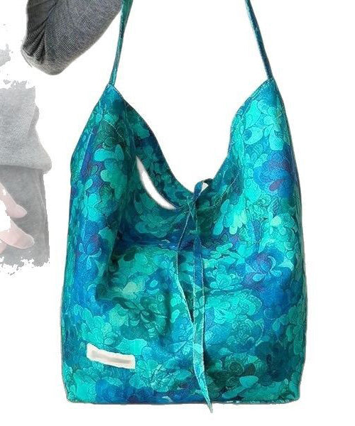 Original Design Blue Print Large Capacity Canvas Shoulder Bag