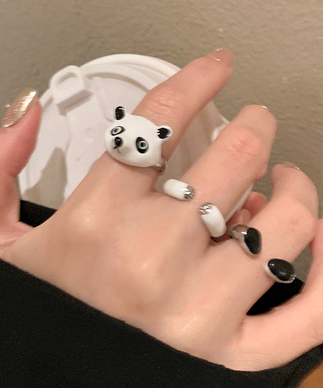 Original Design Copper Glaze Panda Rings