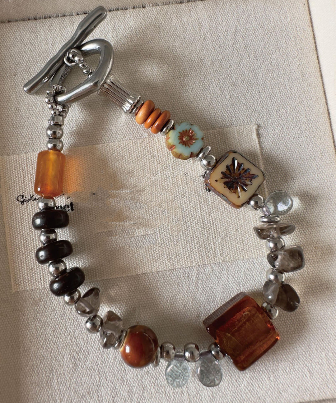 Original Design Crystal Glass OT Buckle Bracelet