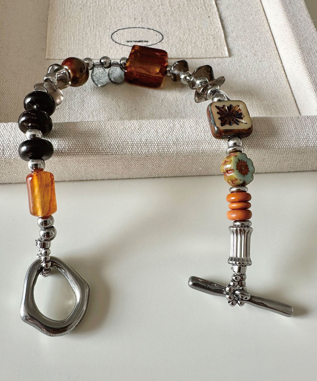 Original Design Crystal Glass OT Buckle Bracelet
