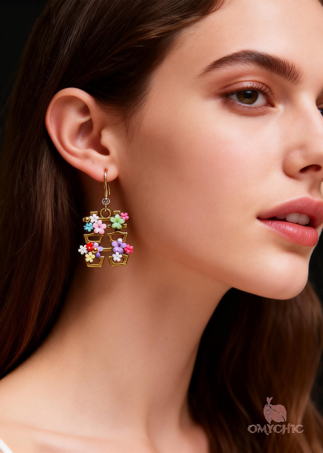 Original Design Flower XI Copper Wedding Drop Earrings