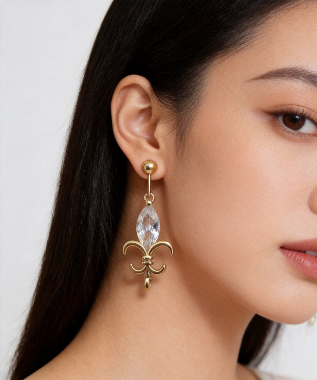 Original Design Gold Alloy Crystal Drop Earrings