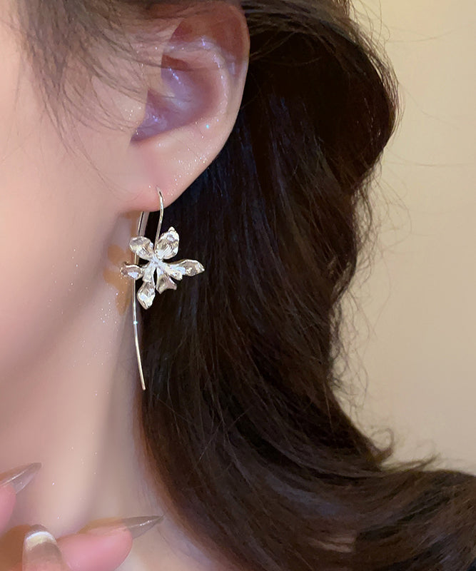 Original Design Gold Alloy Iris Hoop Earrings