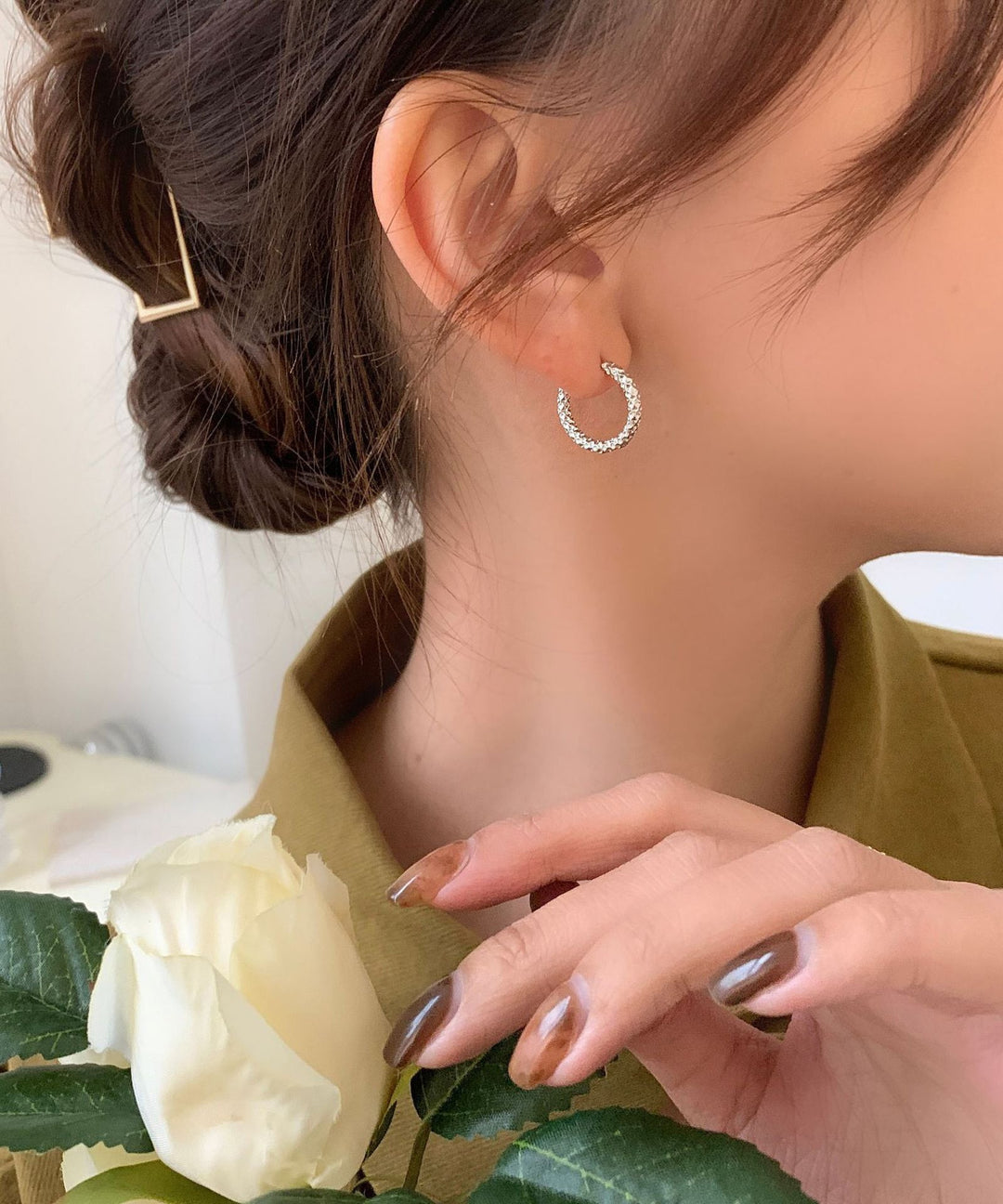 Original Design Gold Copper Alloy Hoop Earrings