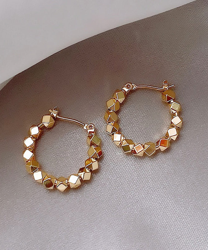 Original Design Gold Copper Overgild Broken Silver Hoop Earrings