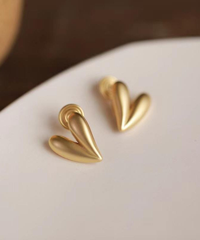 Original Design Gold Copper Overgild Love Mosquito Coil Stud Earrings