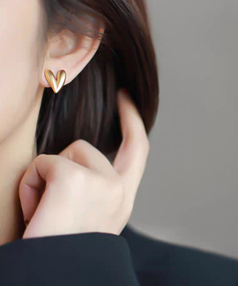 Original Design Gold Copper Overgild Love Mosquito Coil Stud Earrings