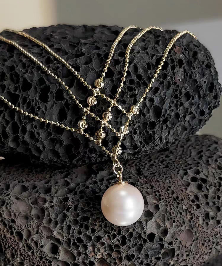 Original Design Gold Copper Overgild Pearl Pendant Necklace