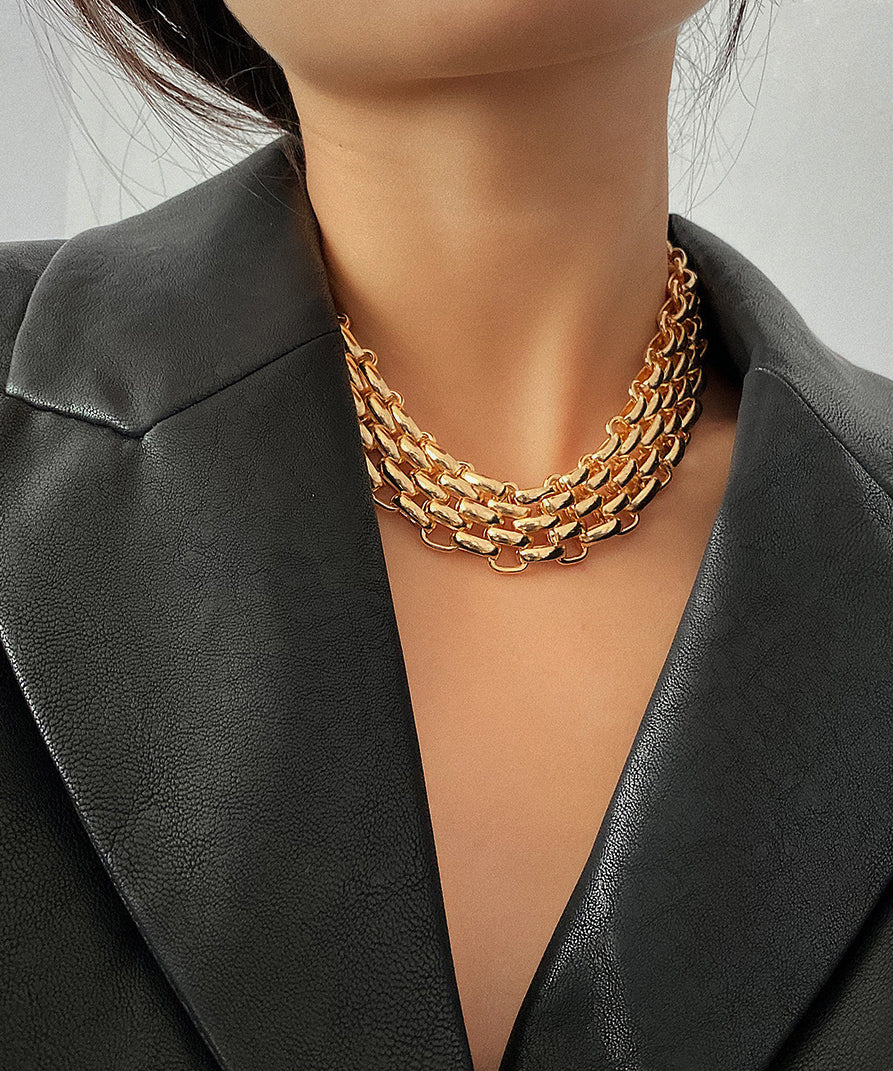 Original Design Gold Metal Chain Necklace