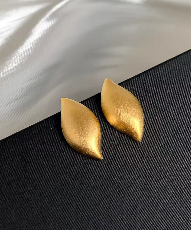 Original Design Gold Metal Leaf Stud Earrings