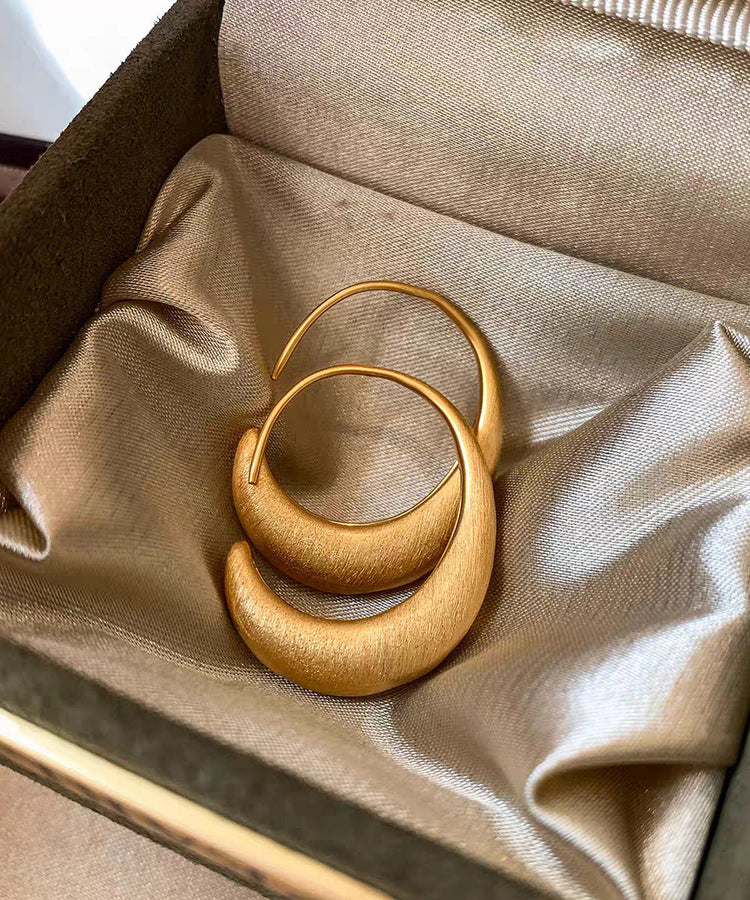 Original Design Gold Metal Overgild C-Shaped Hoop Earrings - Omychic