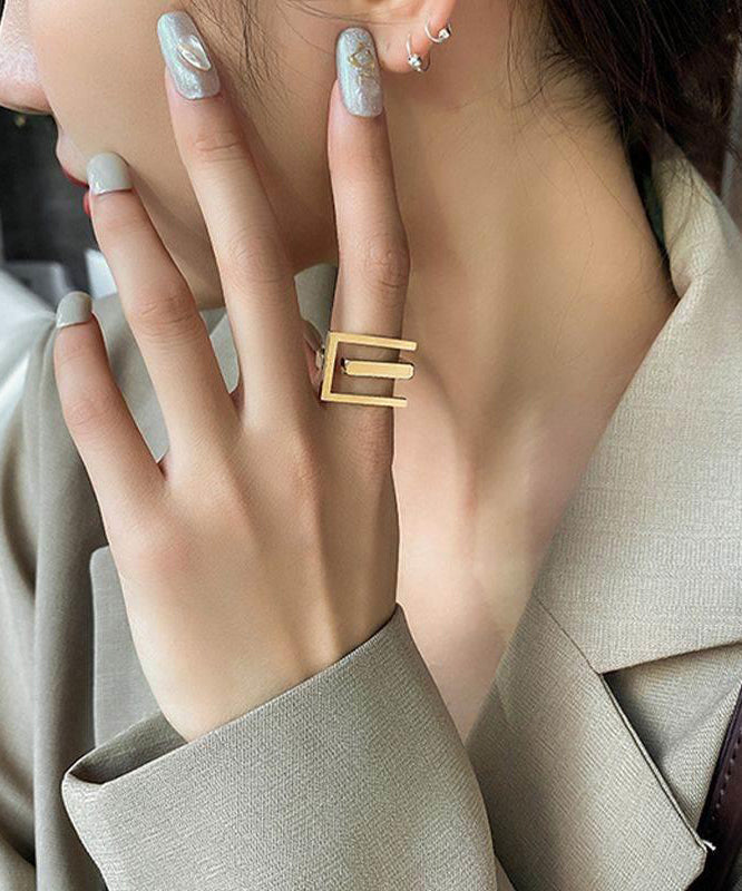 Original Design Gold Stainless Steel Open Rings