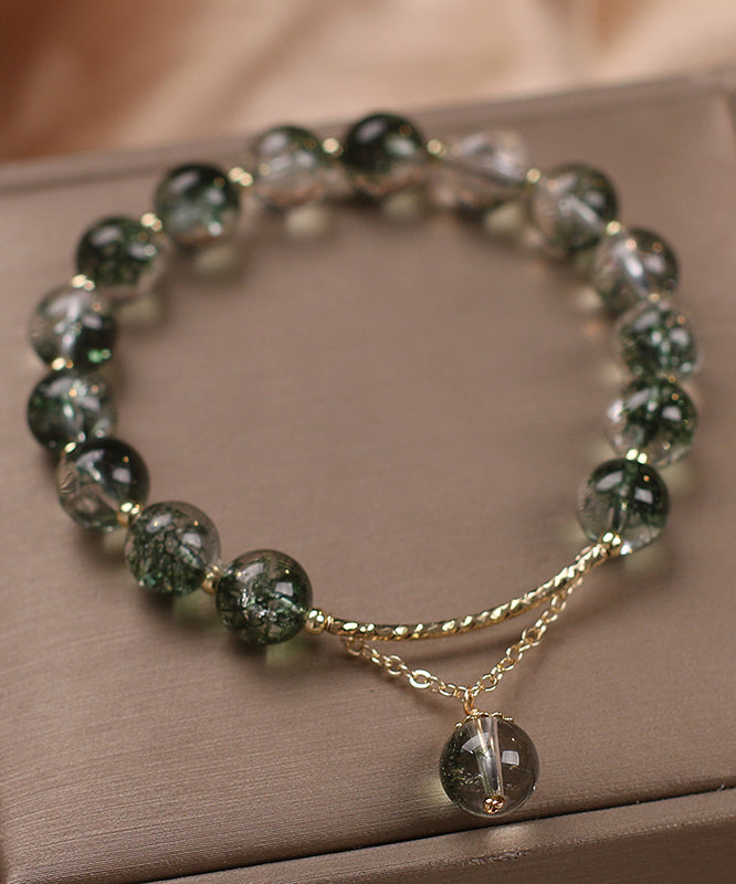 Original Design Green Alloy Crystal Beads Charm Bracelet