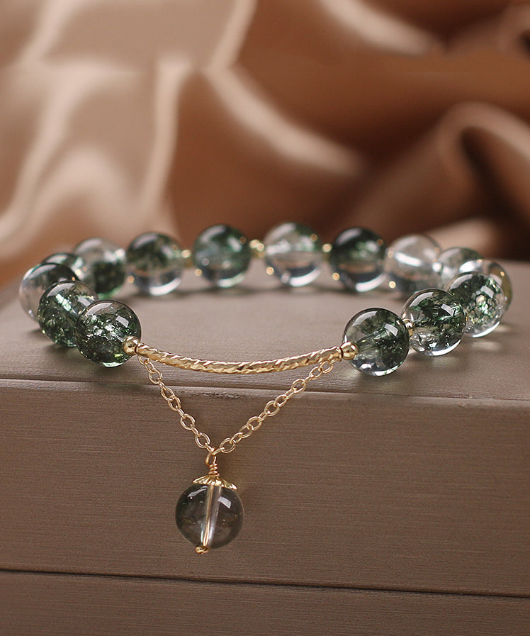 Original Design Green Alloy Crystal Beads Charm Bracelet