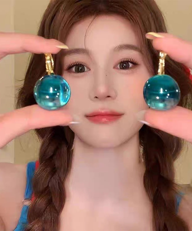 Original Design Green Alloy Dall Resin Drop Earrings