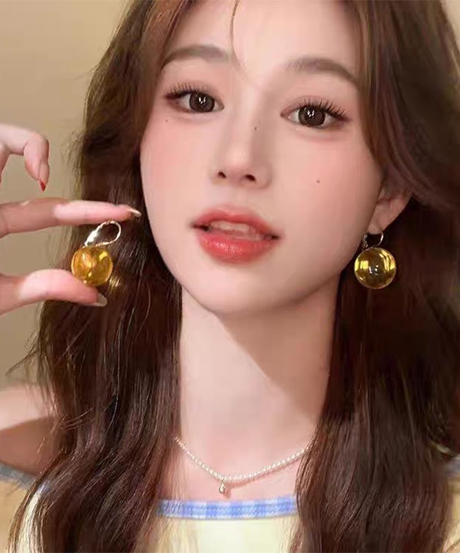 Original Design Green Alloy Dall Resin Drop Earrings