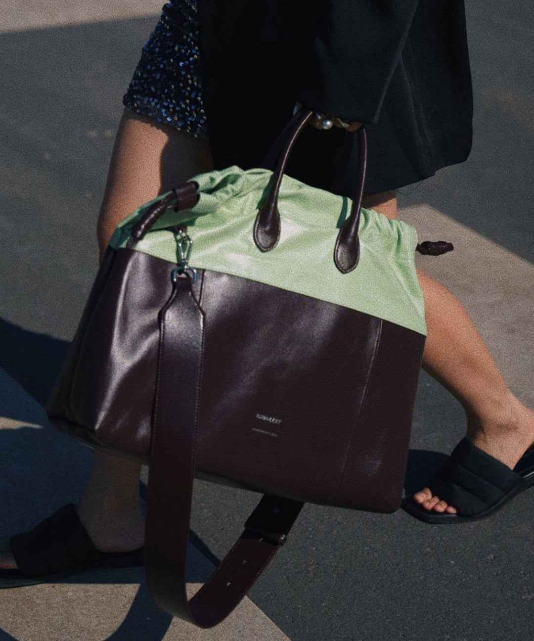 Original Design Green Large Capacity Calf Leather Tote Handbag