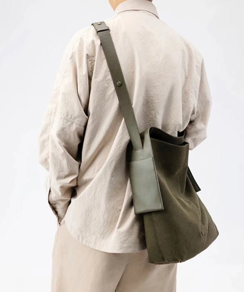 Original Design Green Large Capacity Versatile Suede Shoulder Bag