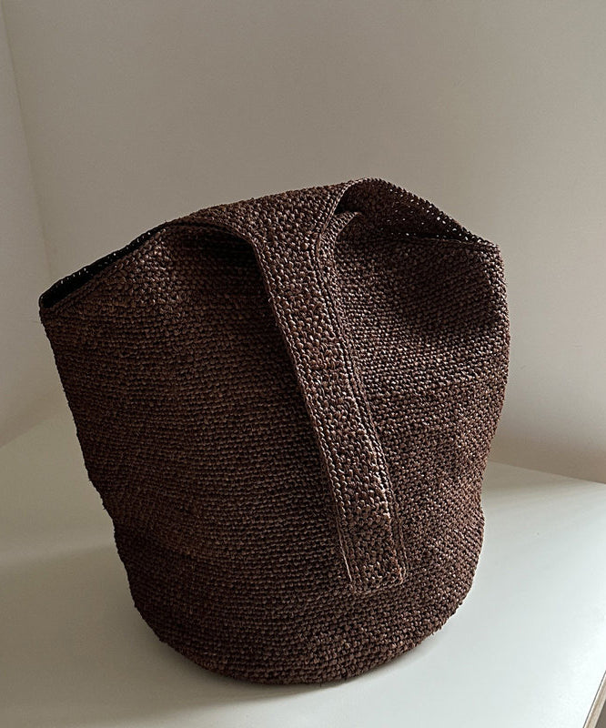 Original Design Grey Large Capacity Woven Bucket Bag