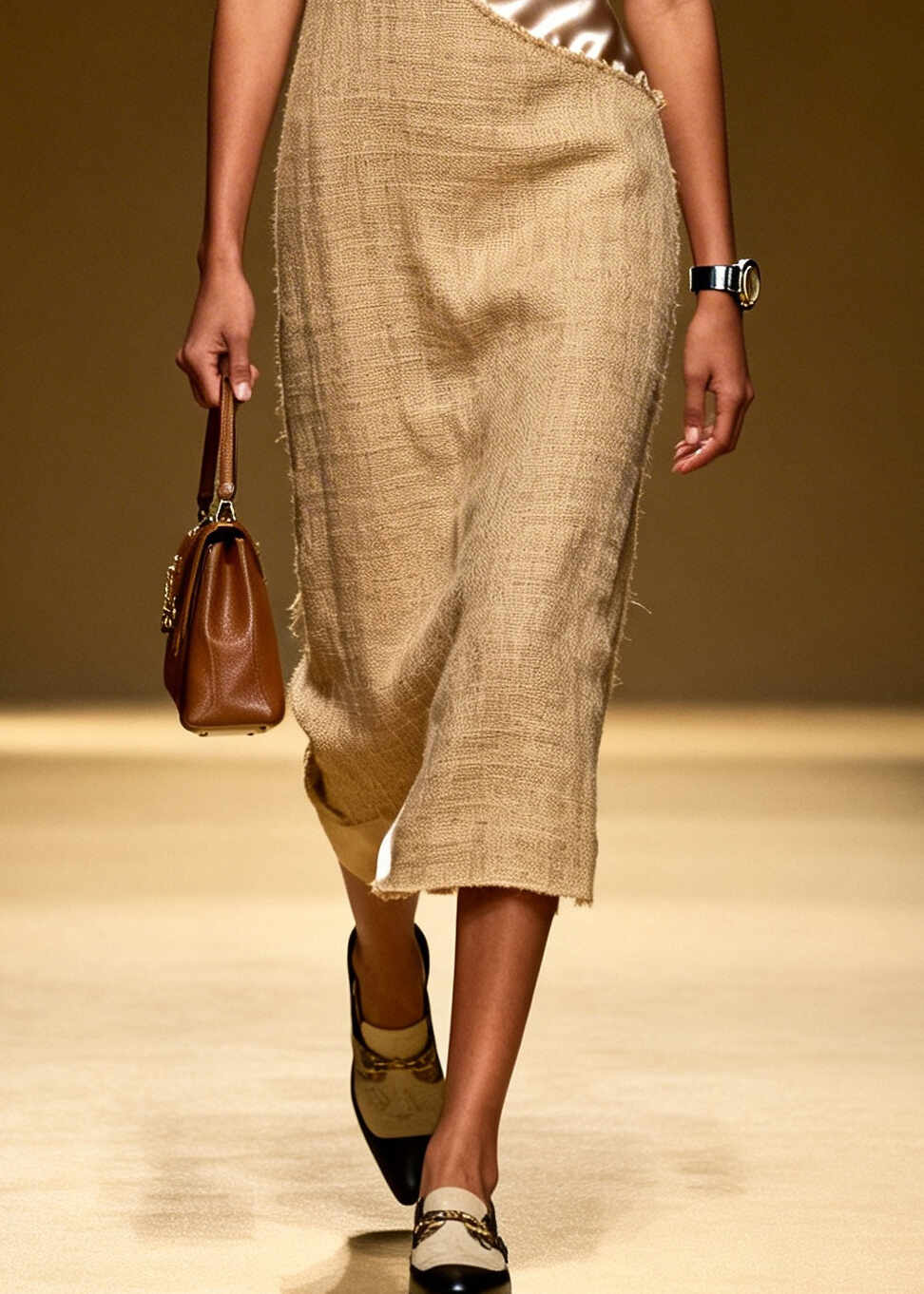 Original Design Khaki Asymmetrical Patchwork Linen Silk Dresses Summer