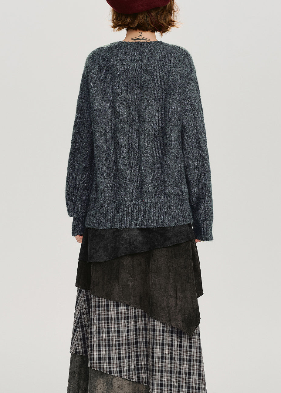 Original Design O-Neck Thick Knit Sweaters Winter