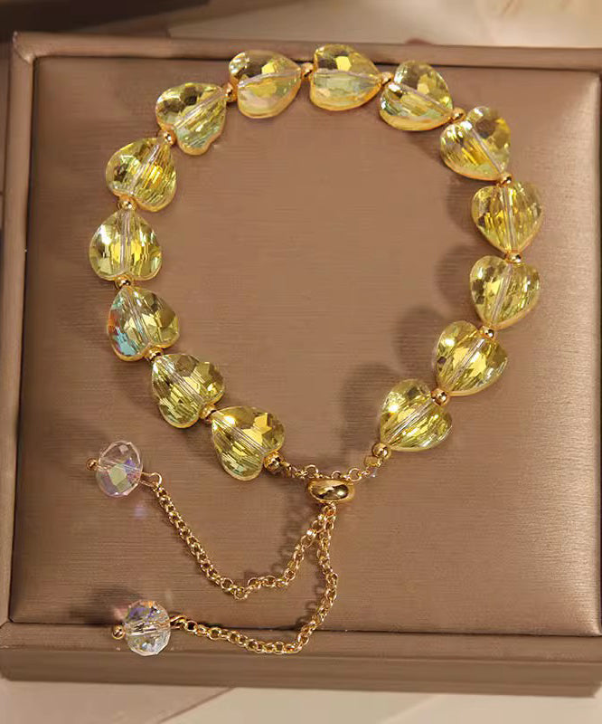 Original Design Pink Alloy Love Crystal Charm Bracelet