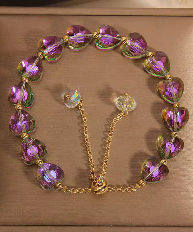 Original Design Pink Alloy Love Crystal Charm Bracelet