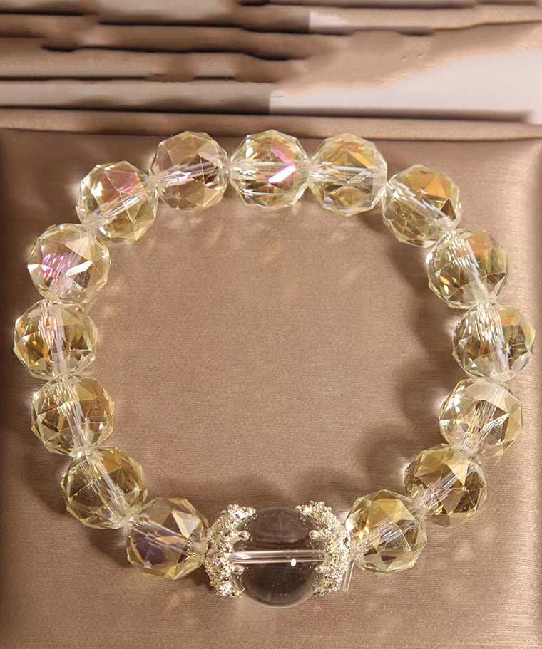 Original Design Pink Weave Crystal Chain Bracelet