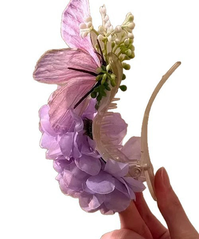 Original Design Purple Alloy Butterflies In Love With Flowers Hairpin