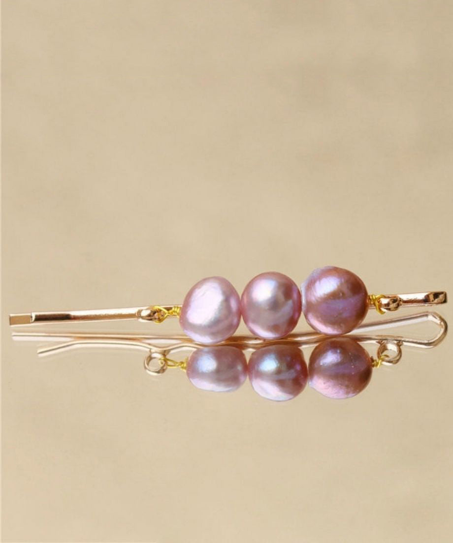 Original Design Purple Metal Alloy Pearl Hairpin