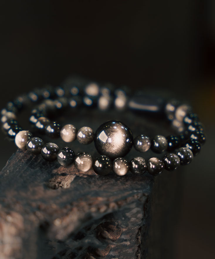 Original Design Retro Obsidian Cat Eye Unisex Bracelet