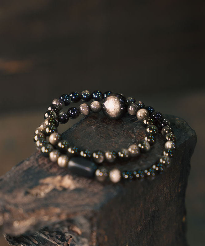 Original Design Retro Obsidian Cat Eye Unisex Bracelet