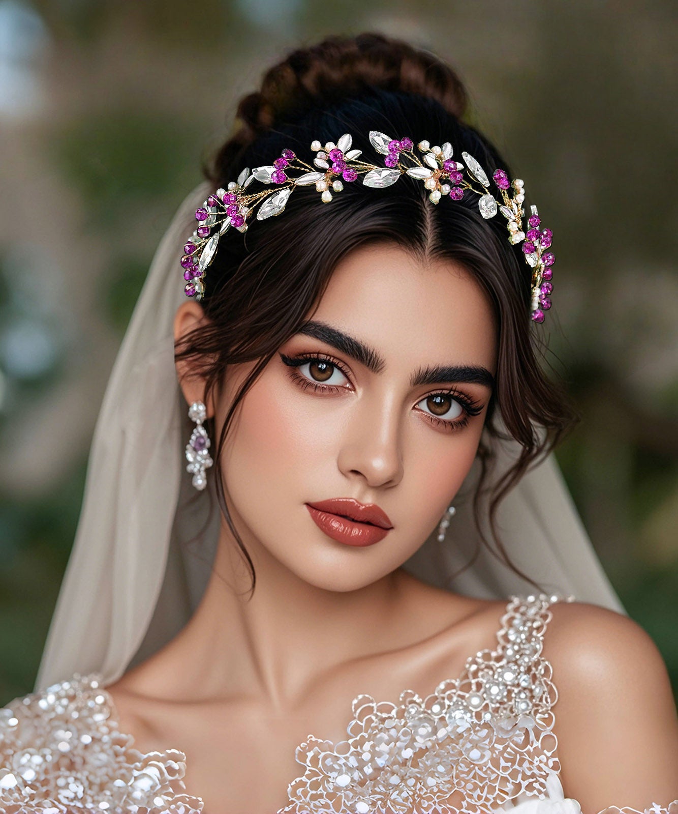Original Design Rose Weave Zircon Flora HairPiece - Omychic