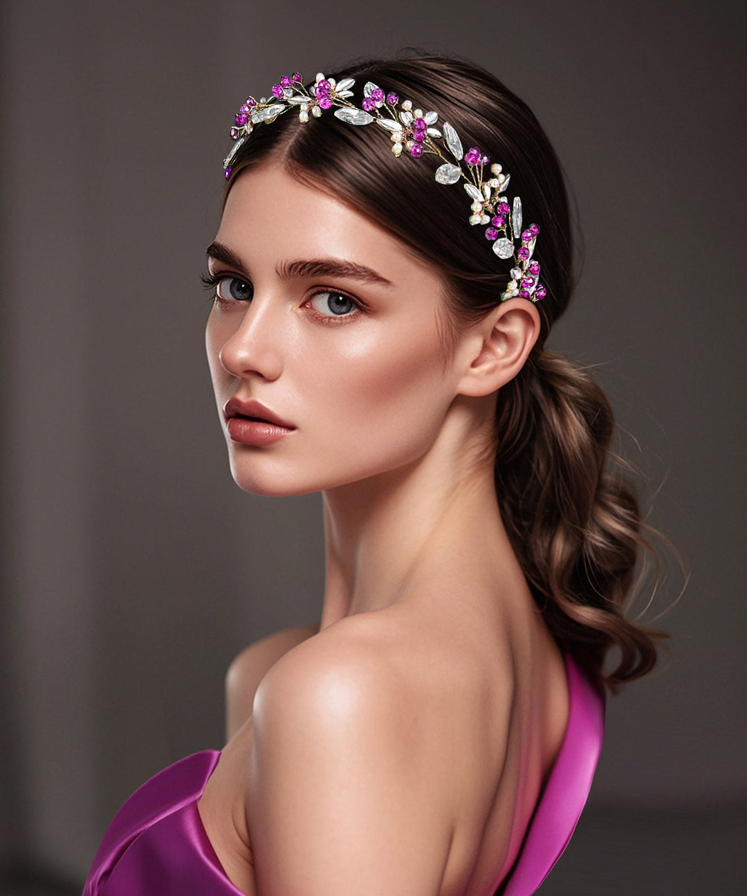 Original Design Rose Weave Zircon Flora HairPiece - Omychic