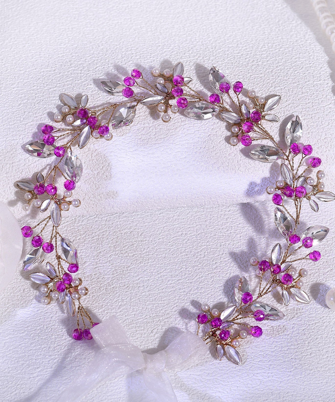 Original Design Rose Weave Zircon Flora HairPiece - Omychic